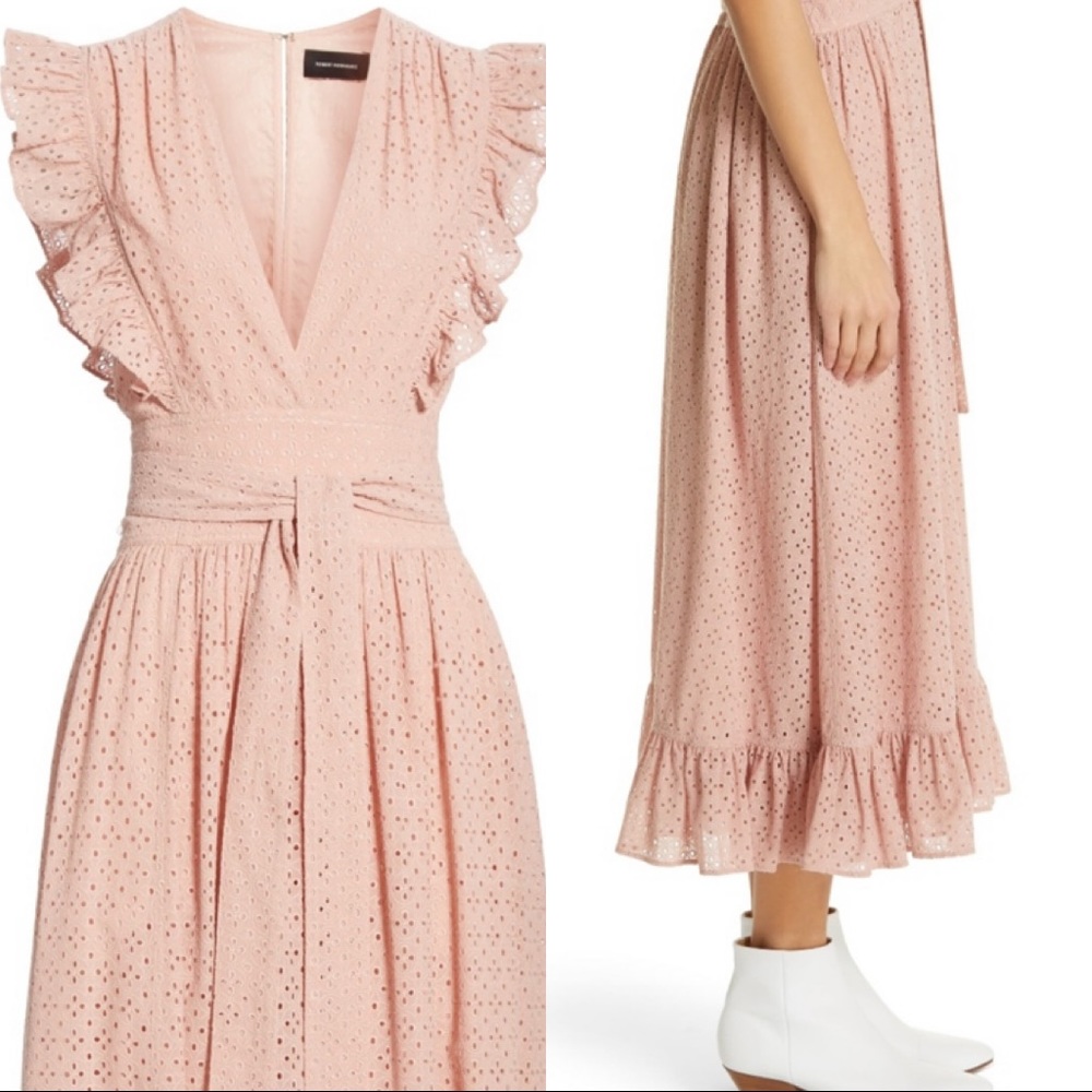 Robert Rodriguez 4 Prairie Lace Eyelet Maxi Dress Valentine’s Day - Picture 3 of 9
